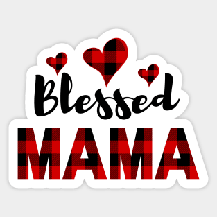 Blessed Mama in Buffalo Plaid Sticker